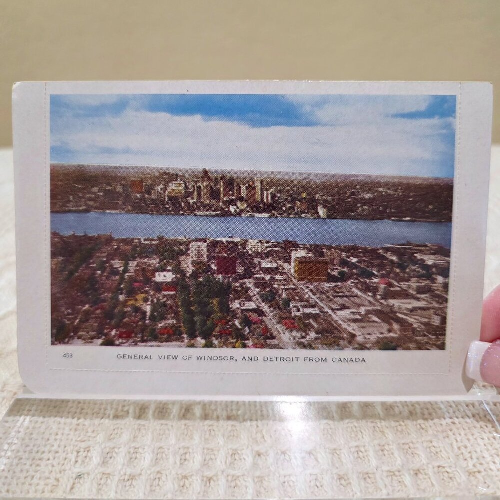 Vintage c1900's General View of Windsor Detroit from Canada Folkard Postcard UNP